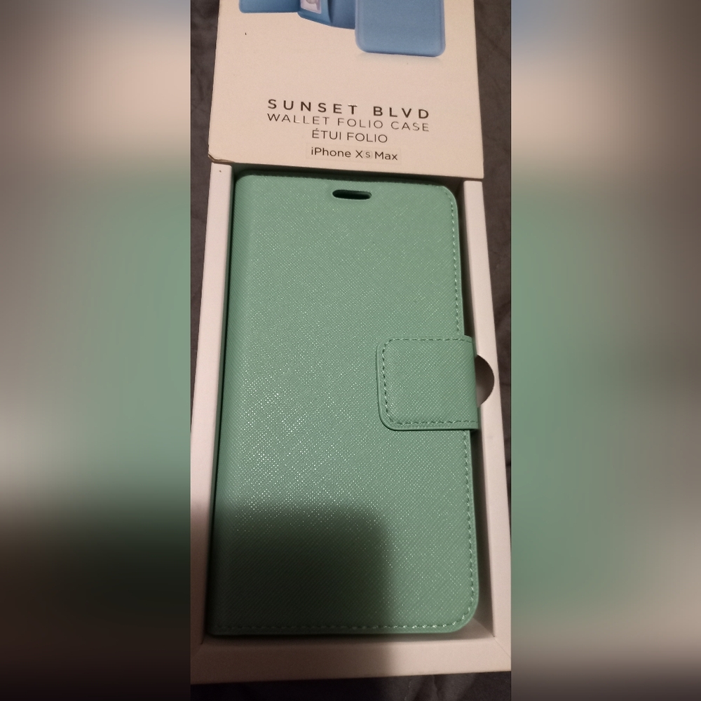 Mint Green Wallet Folio Case for iPhone XS Max